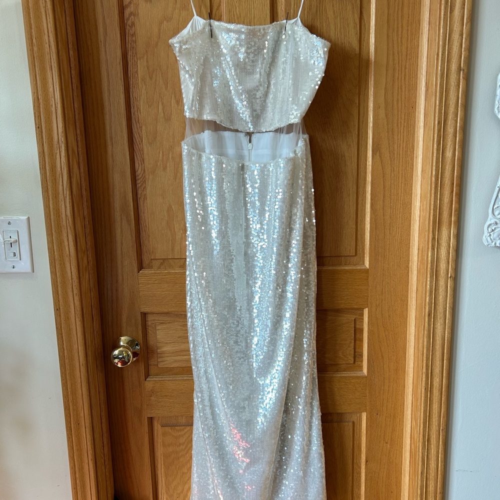 Sequin Maxi Dress in Ivory
